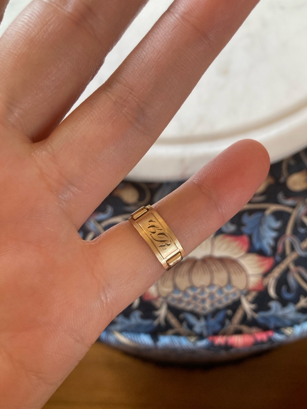 Antique “CR” Monogram Gold-Filled Ring Signed Maker’s Mark